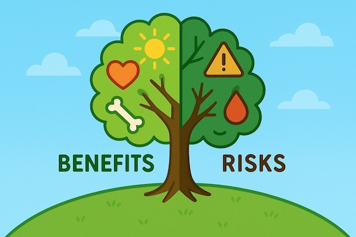 Illustration of hormone therapy benefits and risks