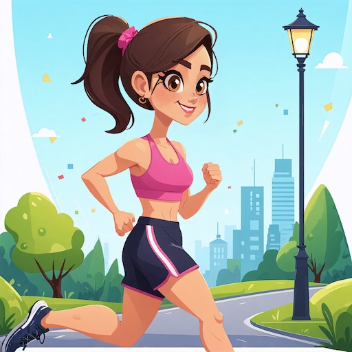 Woman hiking in nature, smiling and energetic